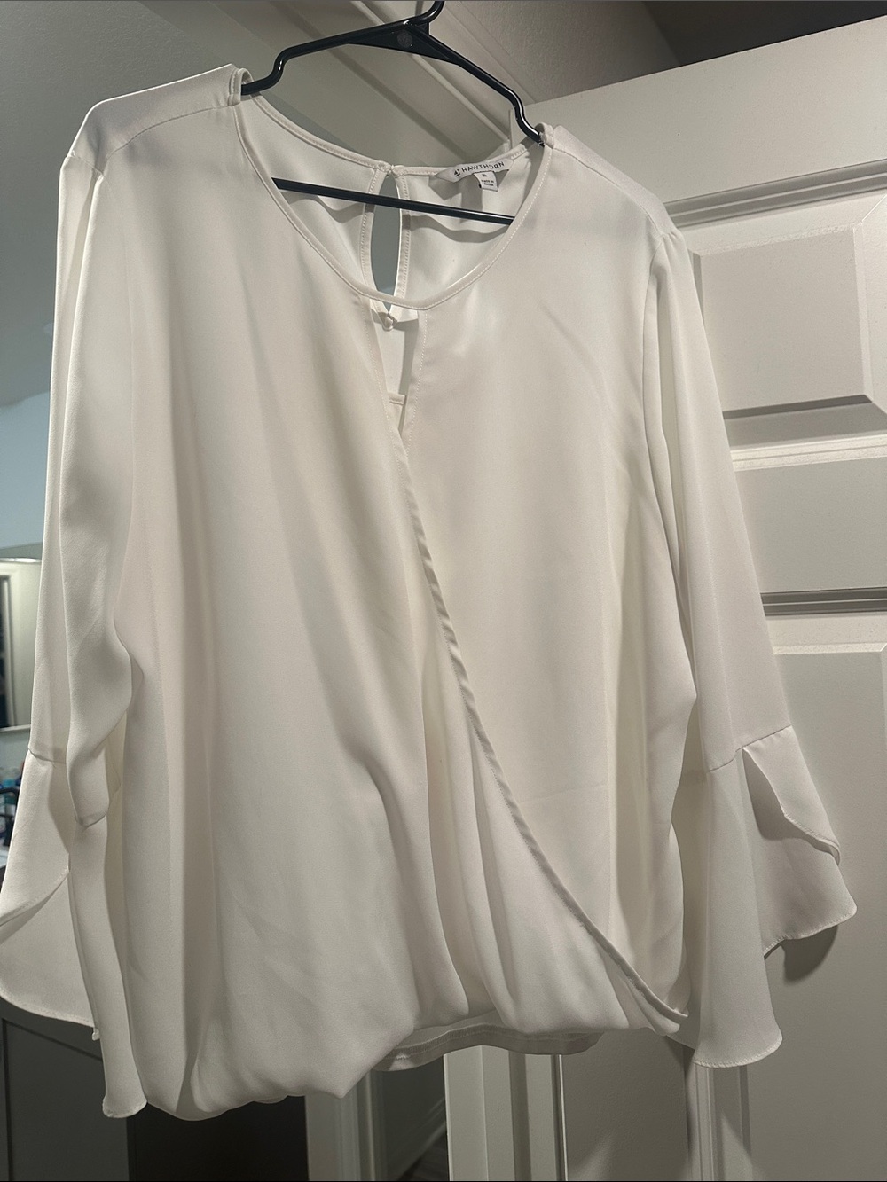 41 Hawthorn White Draped Front Blouse